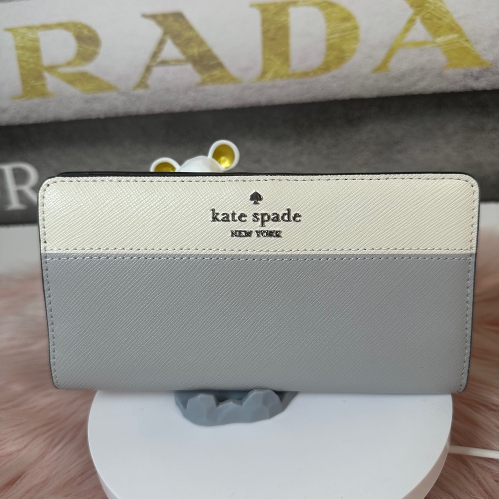 Kate Spade Madison Colorblock Saffiano Leather Large Slim Bifold